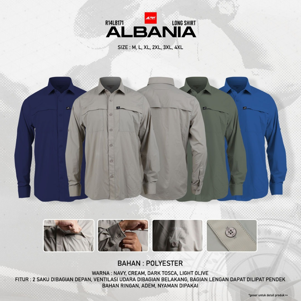 KEMEJA Albania Arei Outdoorgear เสื้อเชิ้ตแขนยาว