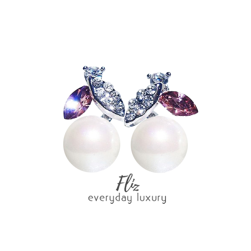 Fliz - MANDY EARRINGS - ต่างหูสตั๊ดมุกสีเงิน 925 AS17350