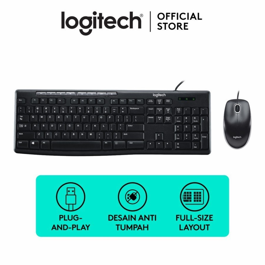 Logitech Mouse Keyboard MK200 / Combo / MK 200 ของแท้
