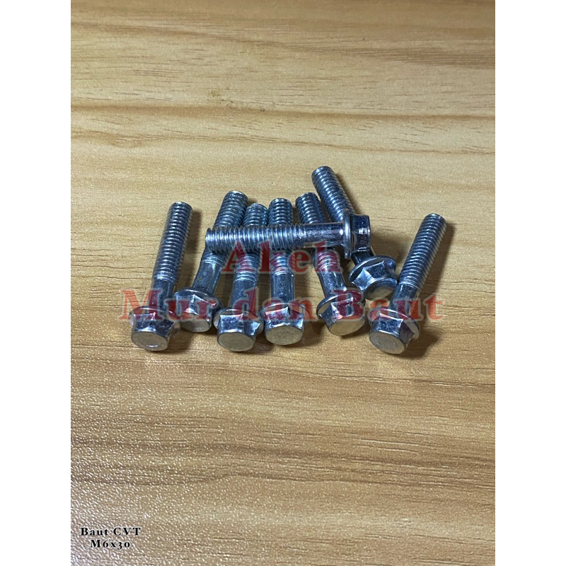 MESIN CVT Bolt M6x30 / สลักเกลียวบล็อกเครื่องยนต์ M6x30 / สลักเกลียวหน้าแปลน M6x30 กุญแจ 8