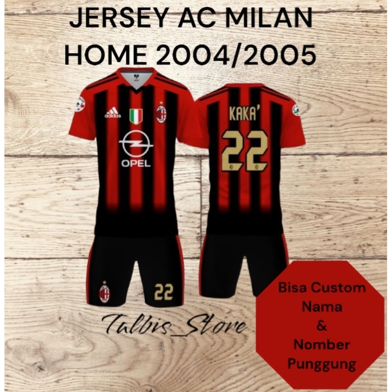 เสื้อยืดแขนสั้น Milan HOME AC JERSEY 2004/2005