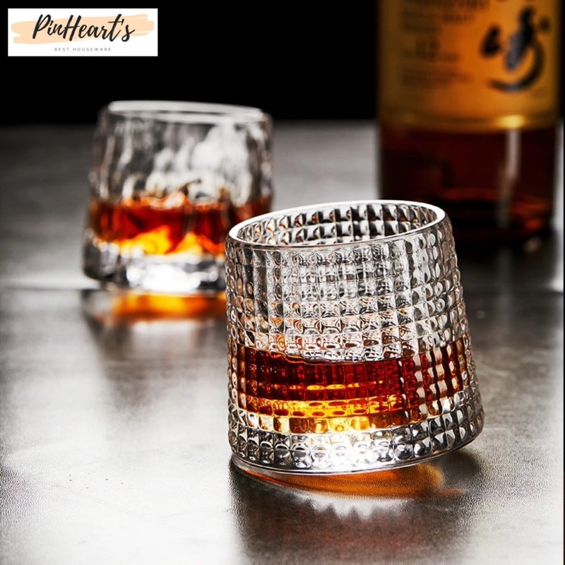 SPINNING GLASS CUP WHISKEY COGNAC WINE GLASS CUP 150ml | แก้ววิสกี้