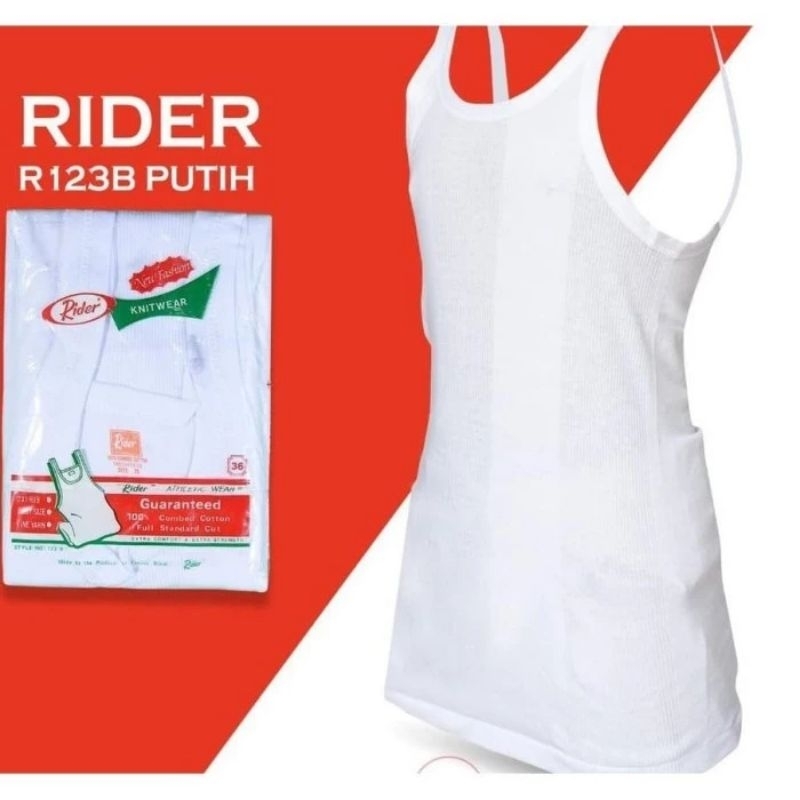 RIDER R 123B สีขาว SINGLET// ผู้ชาย SINGLET// ราคาต่อ 1 ชิ้น