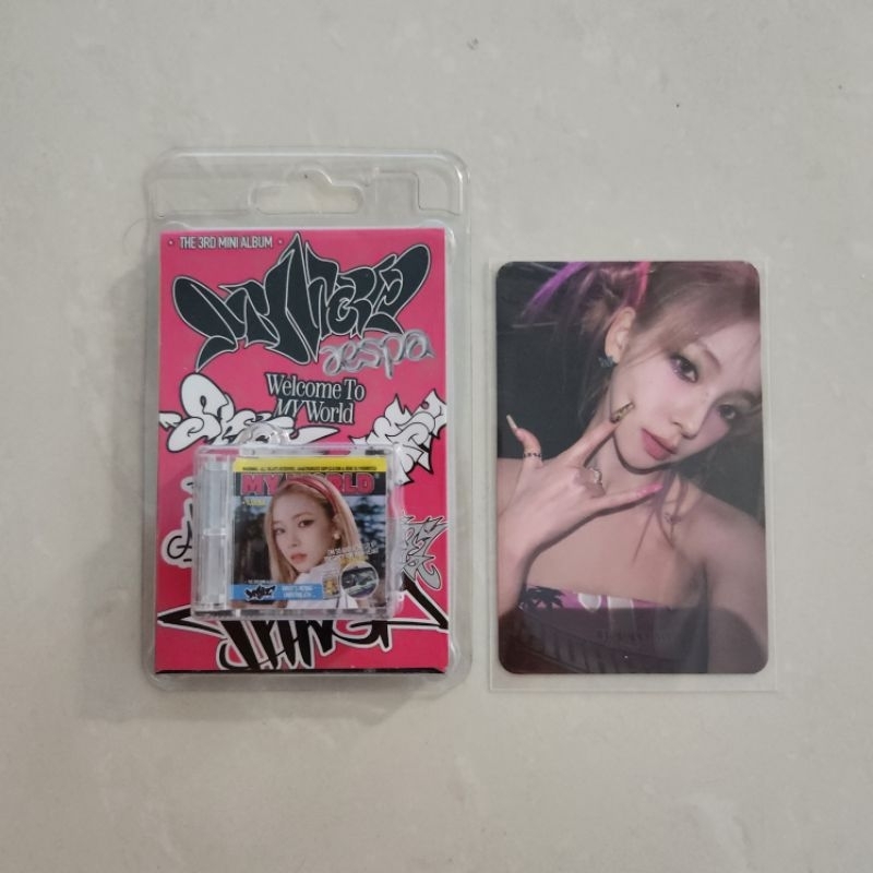 Smini aespa my world ครบชุด karina // ning winter giselle pc photocard โพสต์โปสการ์ดอัลบั้ม สินค้าเผ