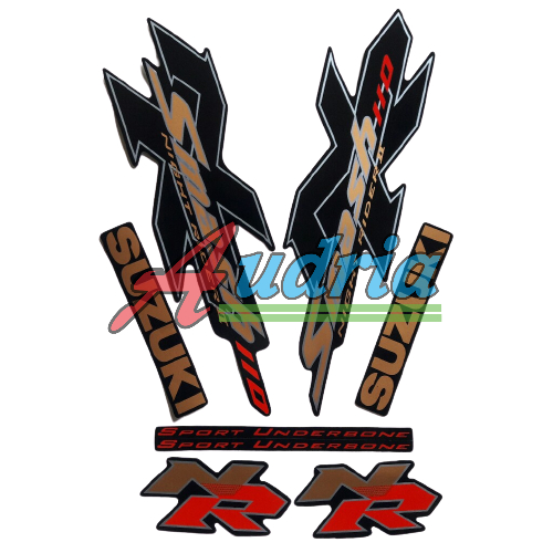 Suzuki smash 110 nr 2 2009 Motorcycle Sticker Striping full Black