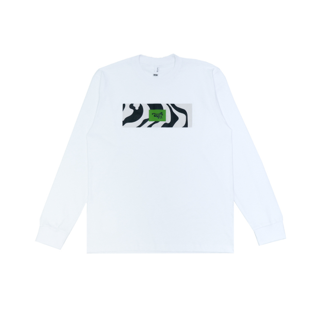 GVFI Longsleeves Ssense Acid Logo Box สีขาว I เสื้อยืดผู้ชาย/ผู้หญิง I Premium Cotton 24s