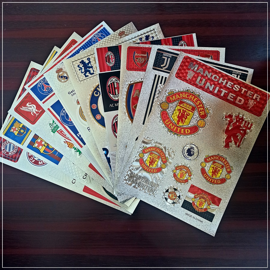 Hologram Football Cutting Set Sticker Car Motorcycle Football Club Motif BARCA MADRID MAN UNITED CIT