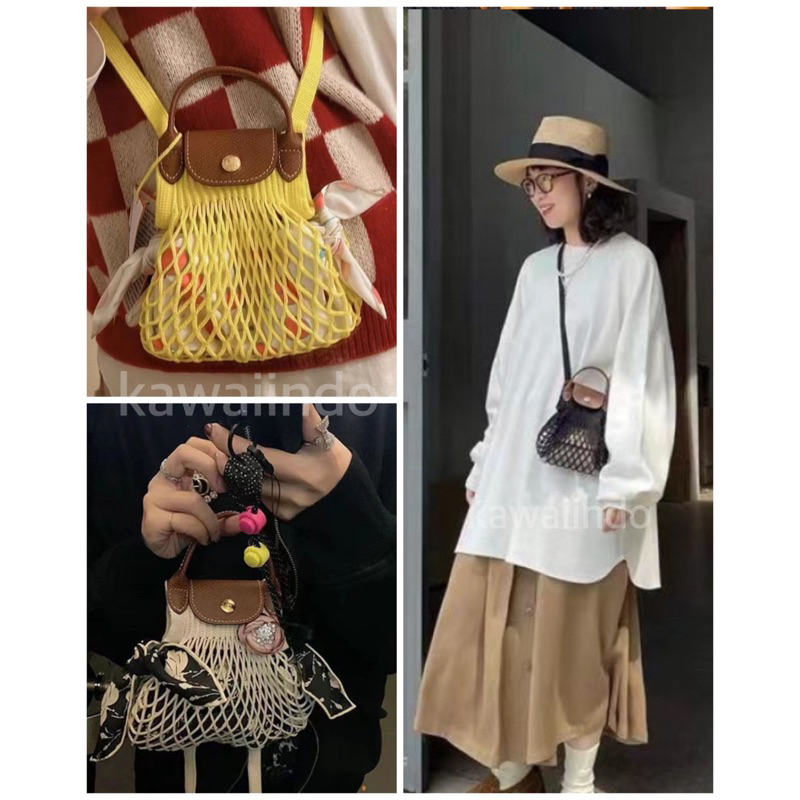 LCHMP01 FILLET - ผู้หญิง NET BAG LE PLIAGEE MESH FASHION