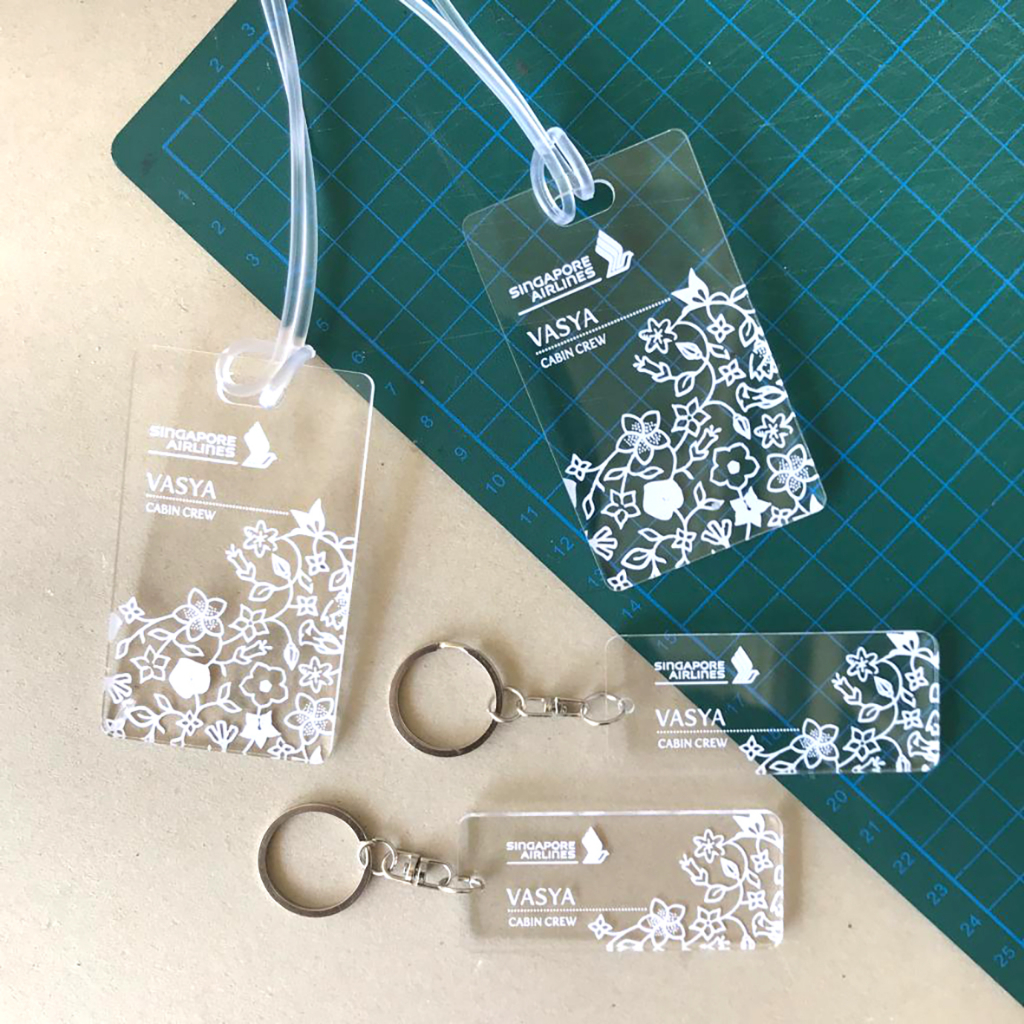 Gantungan Singapore Airlines พวงกุญแจชื่อที่กําหนดเองกระเป๋าเดินทาง Chain Bagtag แท็กกระเป๋าเดินทางส่วนบุคคล