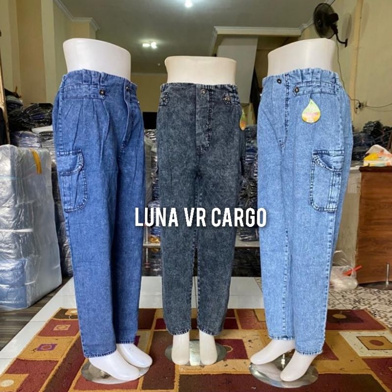 [Saka Jeans] Luna VR Cargo Long Jeans Ori
