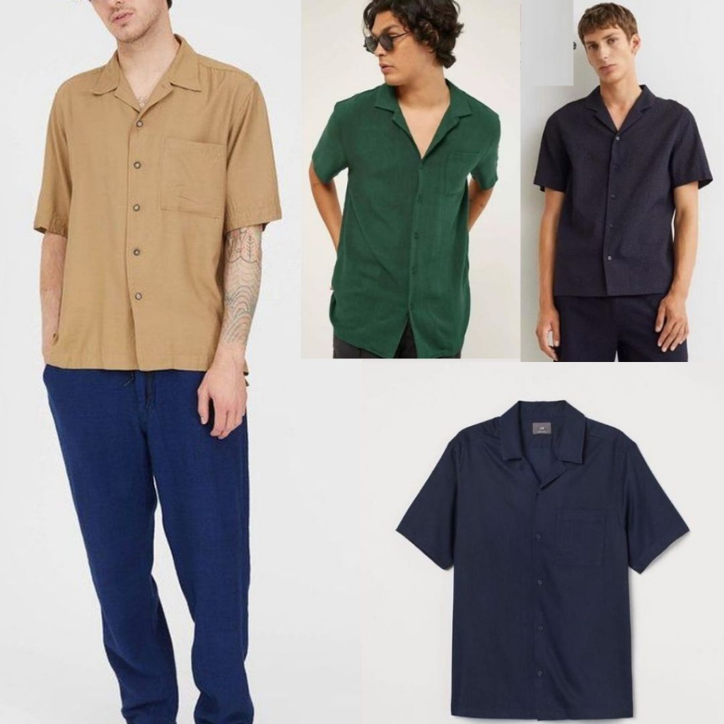 Kemeja Hm DIVIDED REST SHIRT - POCKET SHIRT MEN - UNISEX SHIRT MEN - แบรนด์ดั้งเดิม