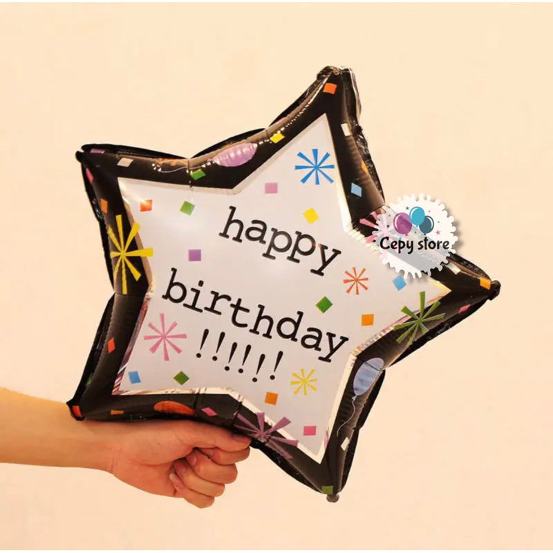 ลูกโป่งฟอยล์ดาวสุขสันต์วันเกิด / ลูกโป่งฟอยล์ดาว HBD