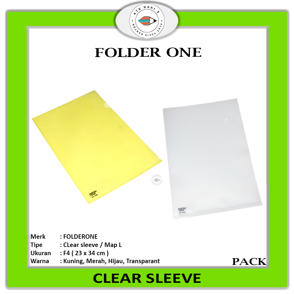 FOLDER ONE - Map L Map Clear Folio F4 สี - โหล