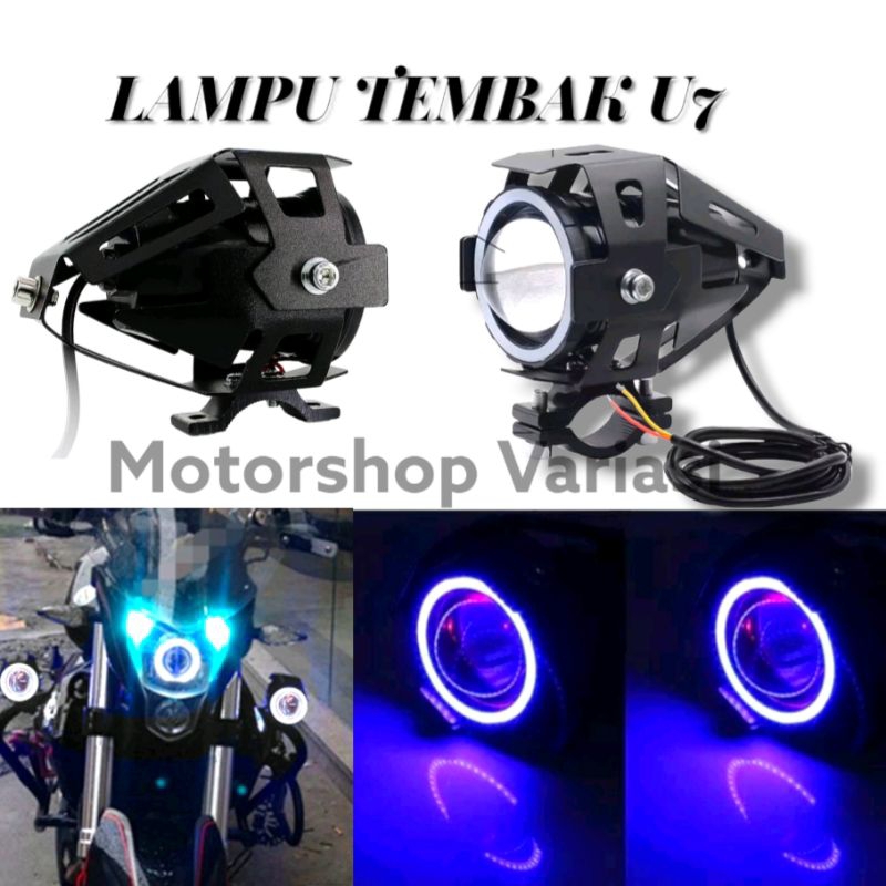 MERAH U7 LED Spotlight U7 Transformer Spotlight Cree U7 Mini และขนาดใหญ่ AE DE Blue Red Projector Li