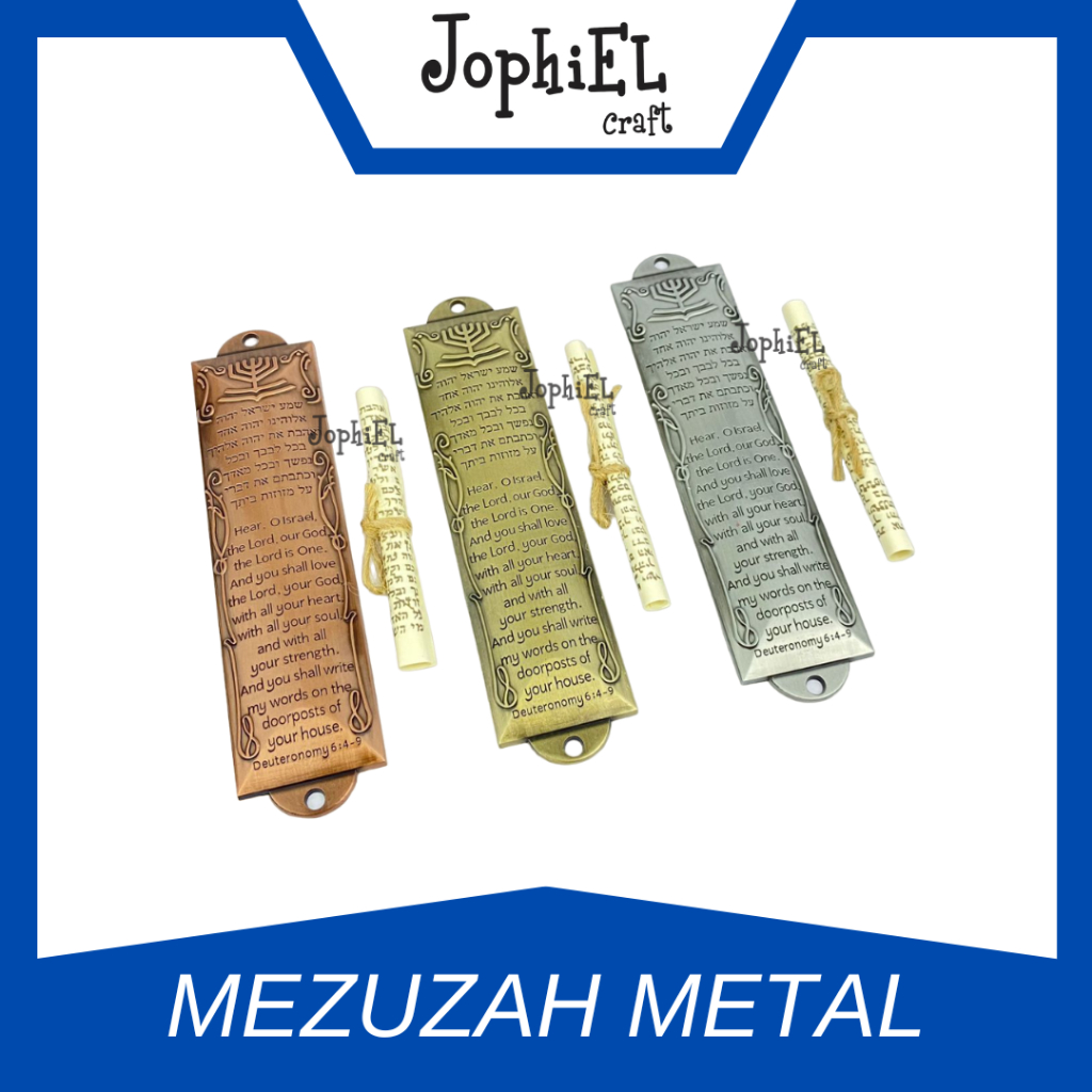 [READY] Mezuzah METAL COLOR GOLD BRONZE SILVER CONTENTTS TO TORAH SHEMA YISRAEL JOPHIELCRAFT