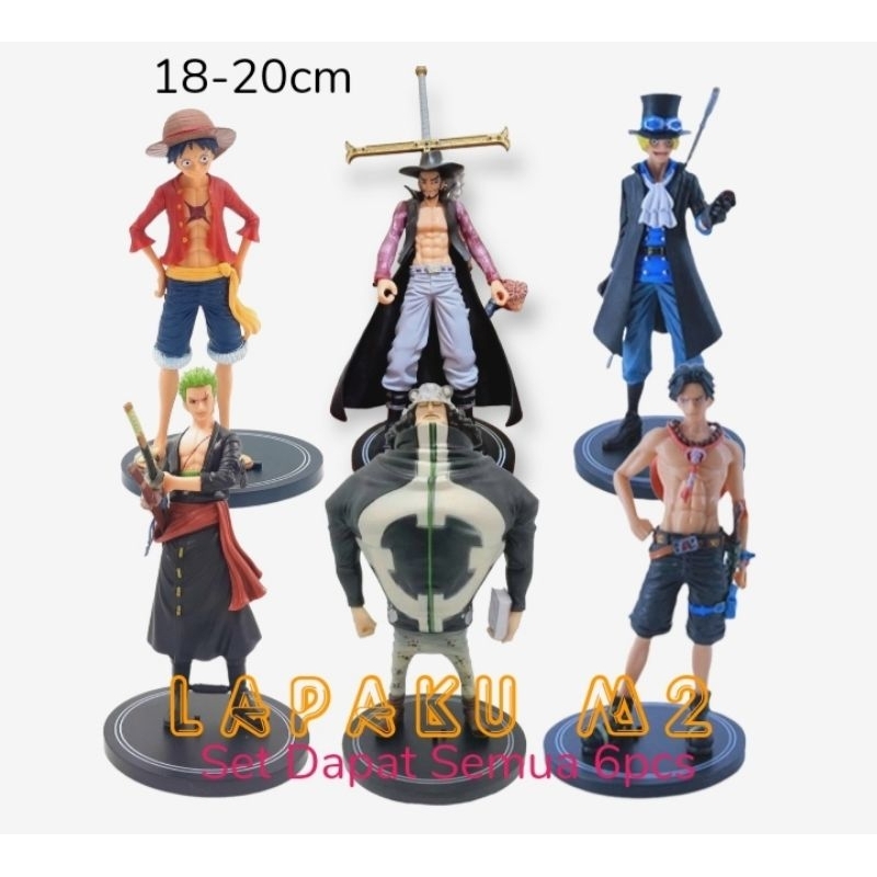 ONE PIECE LUFFY ZORO SABO KUMA MIHAWK ACTION FIGURE SET 6 ชิ้น