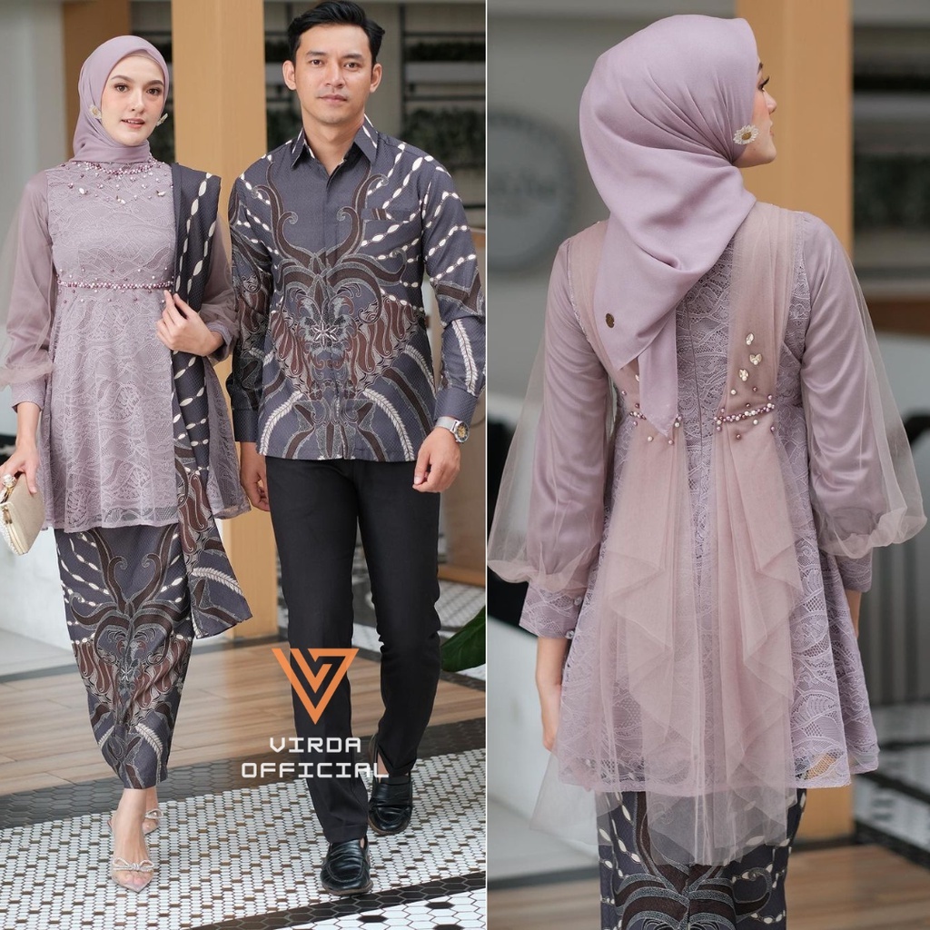 ส่วนใหญ่ | Nadine Modern Couple Kebaya Graduation Kebaya Tunic Set Fiance เสื้อผ้าคู่รักล่าสุด 2023 
