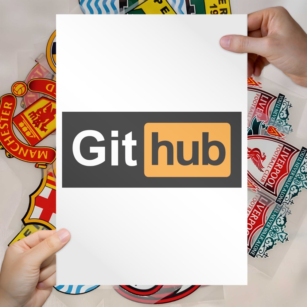 การพิมพ์หน้าจอดิจิตอล DTF สําหรับโลโก้ Pornhub GitHub Parody พร้อมรีดของคุณเอง