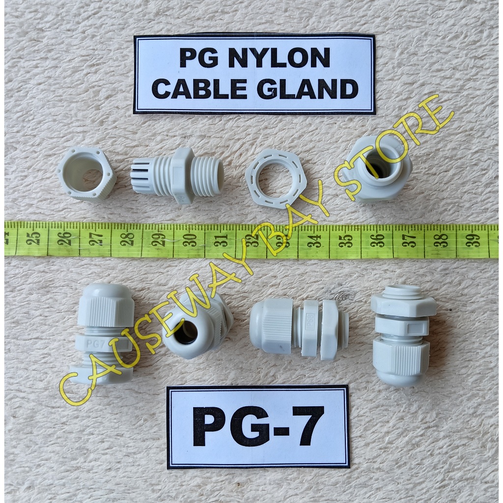 PG สายไนลอน GLAND PG-7 สายสีขาว RANGE 3.5-6MM2