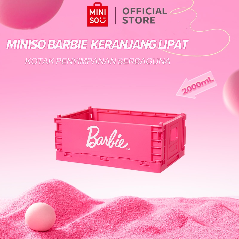 Miniso Barbie Box Organizer Storage Box กล่องเก็บของอเนกประสงค์ ตะกร้าเก็บของแบบพับได้