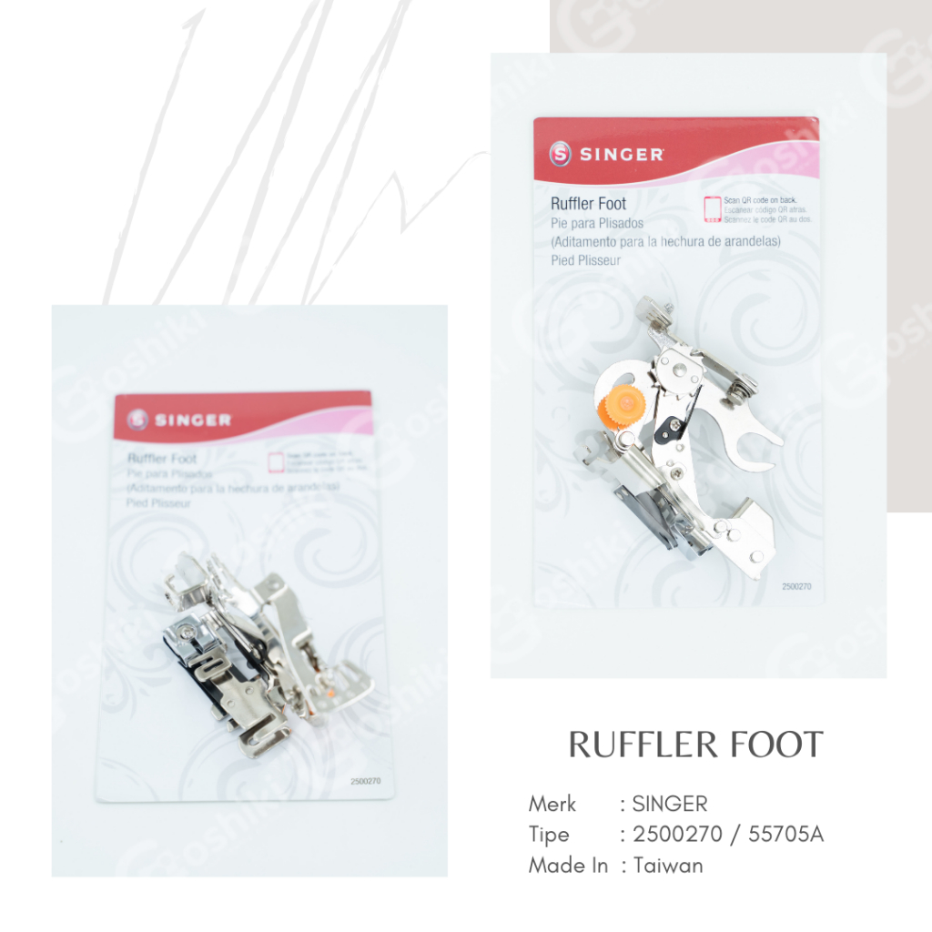 MESIN [ SINGER ] SINGER ยี่ห้อ Ruffler Foot (สําหรับจักรเย็บผ้าแบบพกพา)