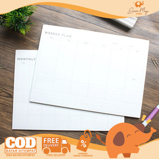 Panmomo Weekly Monthly Planner Memopad / Buku Jadwal Agenda Mingguan Bulanan Simple