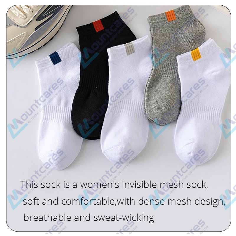 KATUN KSK11 คู่นําเข้าถุงเท้าสํานักงานลําลองสั้นผ้าฝ้ายเส้นใยไม้ไผ่รูปแบบถุงเท้ากีฬากลางแจ้งขนาด 37-