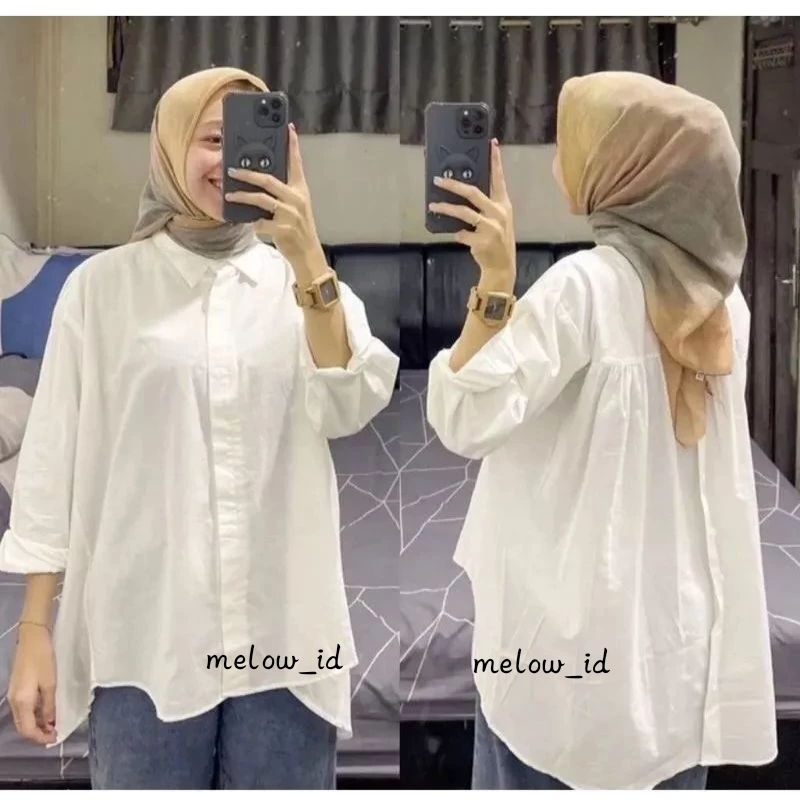 Kemeja เสื้อเชิ้ตผู้หญิง Hana Shirt เสื้อเชิ้ต Contemporary Full Button Front And Back Karina Shirt