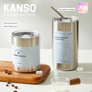 Stainless Steel Cangkir Tumbler Kopi Cup Stainless Steel Portabel Botol Minum Aesthetic Termos Portable Tumbler Minum
