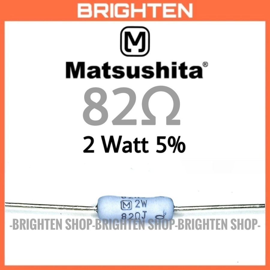 MATSUITA 82 โอห์ม 2 วัตต์ 5% 82R 82ohm PANASONIC Resistor