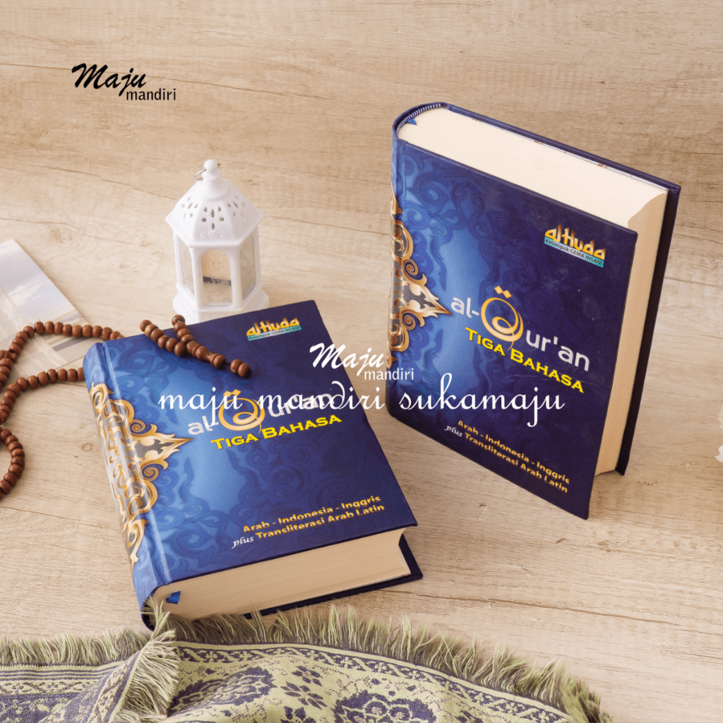 Al-Quran 3 ภาษาอังกฤษอินโดนีเซียละตินและแปล Mushaf Al-Quran Al-Huda ขนาด A5 Maju Mandi Sukamaju