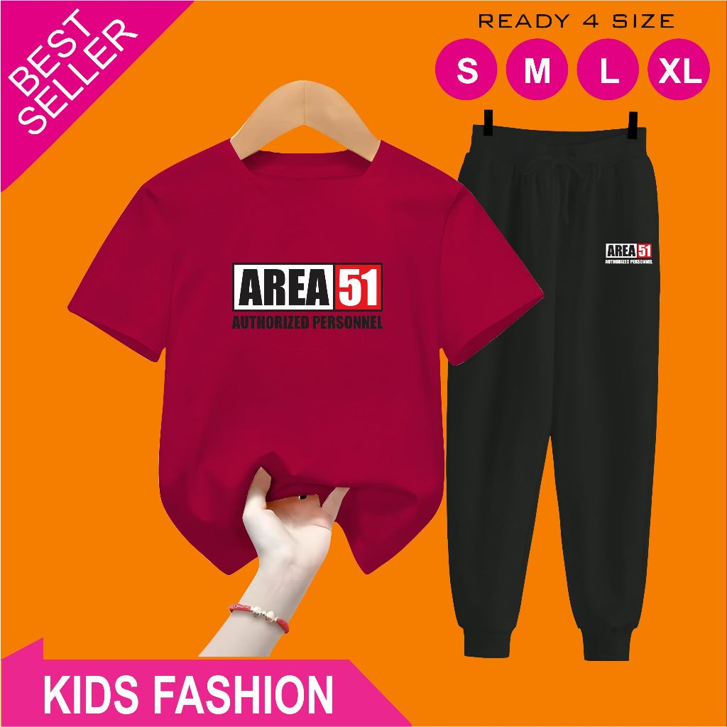 กางเกงจ็อกเกอร์สําหรับเด็ก 5-15 ปี มี Area 51 Motif