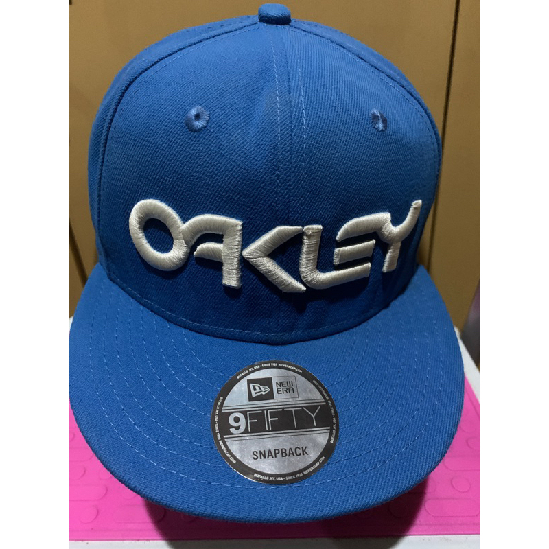 Oakley X New Era หมวก Snapback มือสองสีฟ้าอ่อน - ต้นฉบับ 100%