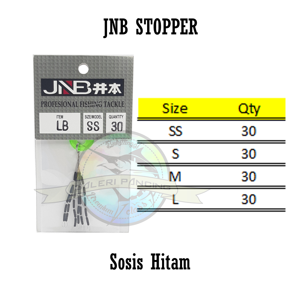 JNB Fishing Stopper บรรจุ 30 ไส้กรอกสีดํา