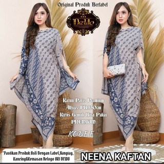 Dress Kaftan Paris Asimetris. Kaftan Paris Premium Solo Termurah. Kaftan Batik Seragam. Bisa Cod. Kaftan Sinaran Bunga Angsaka abstrak