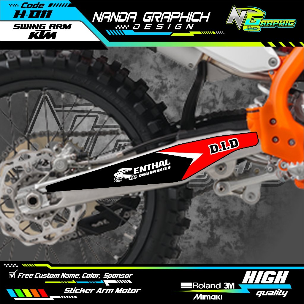 สติ๊กเกอร์สวิงอาร์ม KTM, Variations สีอาร์ม KTM Kawasaki, สติ๊กเกอร์คุณภาพ