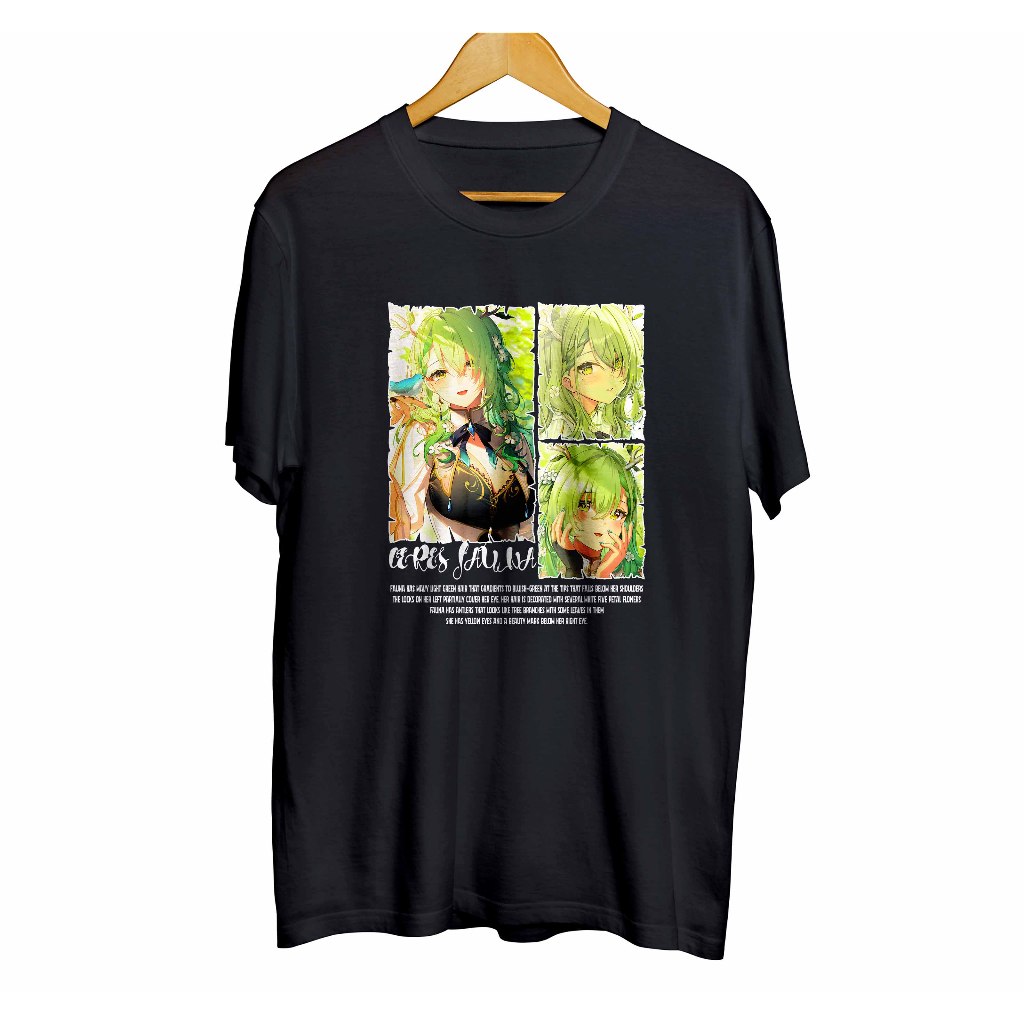 Distro เสื้อยืดอะนิเมะไม่มีที่สิ้นสุด vtuber CERES FAUNA GRID - HOLOLIVE ENG วัสดุหวี 30s
