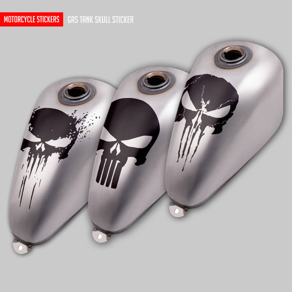 Punisher Skull classic xsr w175 cb royal enfield harley สติ๊กเกอร์ติดถังน้ํามันมอเตอร์ไซค์