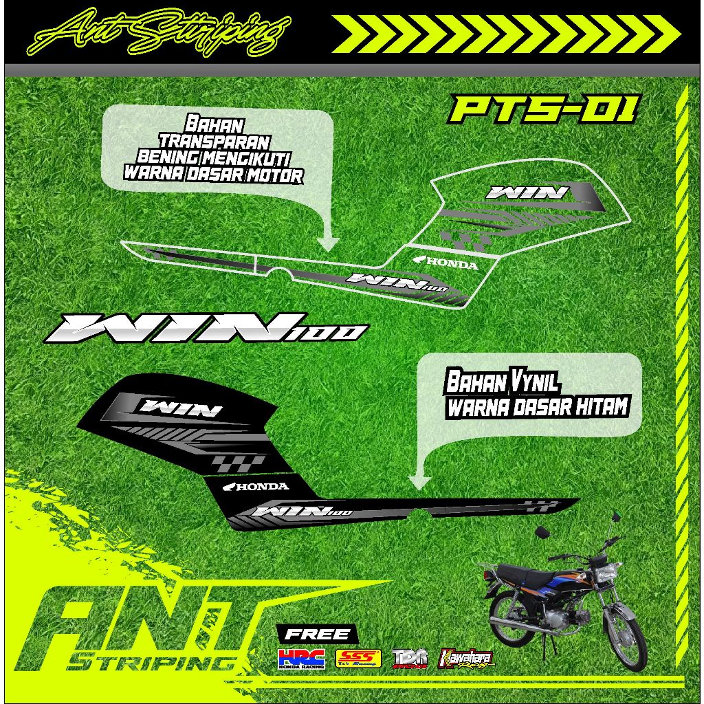 Honda Win 100 Transparent Striping PTS 01 สติ๊กเกอร์ Variation