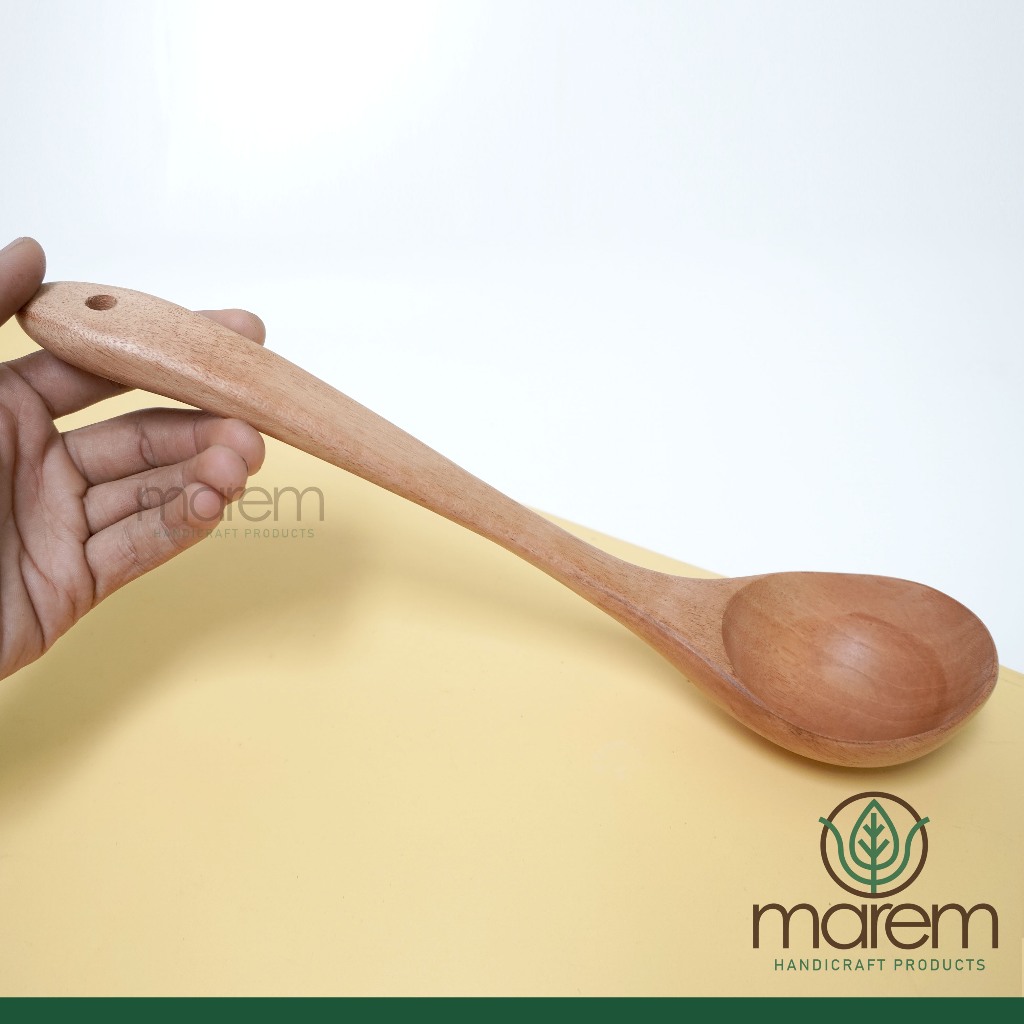 MAHOGNY WOOD VEGETABLE SPOON ผักไม้ SOUPOON| WOODEN SOUP SPOON 26 CM ราคา ถูกที่สุด ดีลบีเคเค แกลเลอรีภาพที่ 4