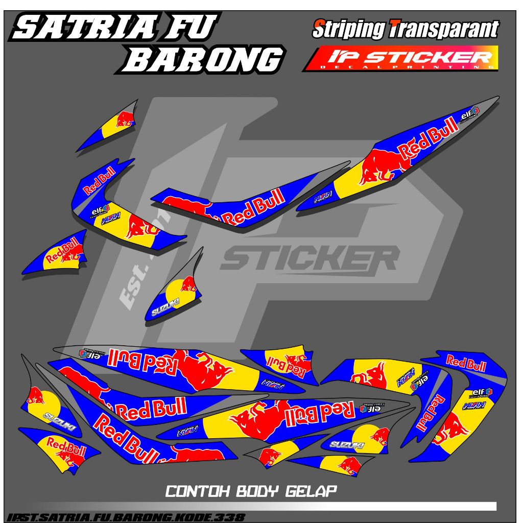SATRIA FU BARONG สติ๊กเกอร์แถบรถจักรยานยนต์ SUZUKI SATRIA FU BARONG - SIMPLE GRAPHIC LIST STICKER CO