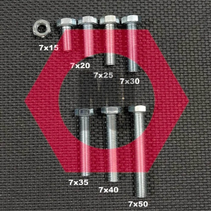 WHITE BOLT NUT M7x25 KEY 11