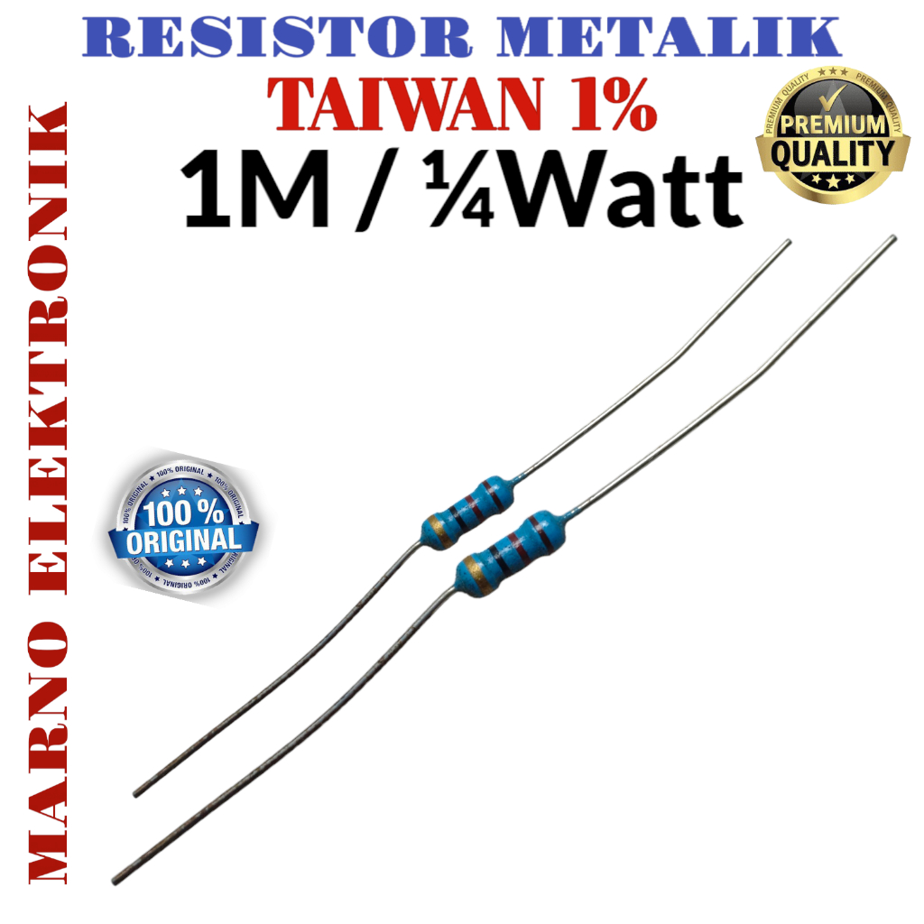 RESISTOR 1/4 0.4 WATT METALLIC 6.8 1% 10x1M 4M7 1OHM 1.2OHM 1.8OHM 2.2OHM 2.7OHM 3OHM 3.3OHM 3.7OHM 