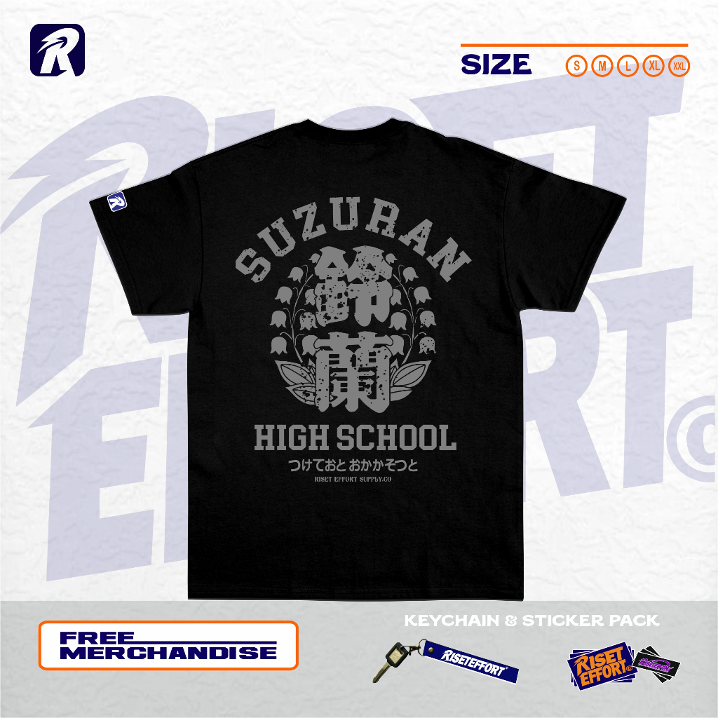 Hitam เสื้อยืด Suzuran High school Crows Zero Takiya genzi Serizawa เสื้อยืด oya koh koh ญี่ปุ่น str