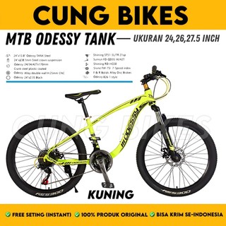 Sepeda Gunung Odessy TANK ukuran 24 26 27,5 Inch Rem Cakram 21 Speed