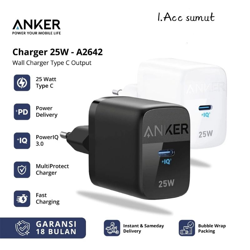 ANKER 25W ชาร์จเร็ว USB TYPE C ADAPTER
