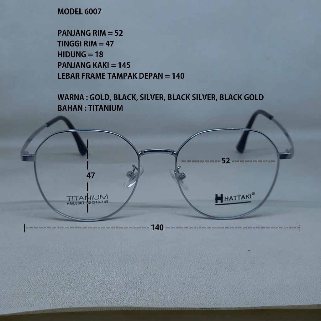 6007 TITANIUM GLASSES FRAME สําหรับผู้ชายผู้หญิง