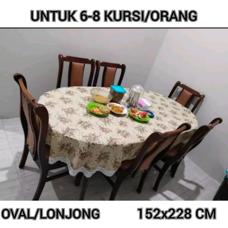 OVAL/LONJONG DINING TABLECLOTH 6-8 CHAIRS WATERPROOF "MEIW"