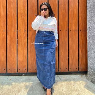 Maniso - Deana Jeans Skrit Jumbo Bigsize Skrit กระโปรง