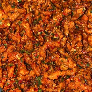 Usus Krispi bos kriuk / kripik usus 500 Gram / 500Gram usus Crispy bumbu Pedas daun jeruk mantap